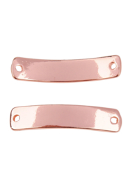 2 x  Metalen naamlabel tussenzetsels 34x7mm rose gold