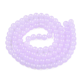 20 x Imitatie jade glaskralen rond 8 mm – gat 1,3-1,6 mm – Lilac
