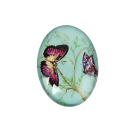 2 x Prachtige cabochon van glas 13 x 18 x 4mm