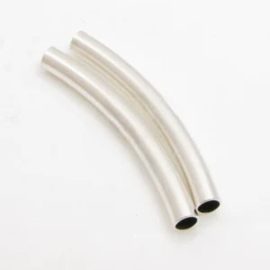 1 x DQ metaal tube 30mm met 2,5mm gat antiek zilverkleur (Nikkelvrij)