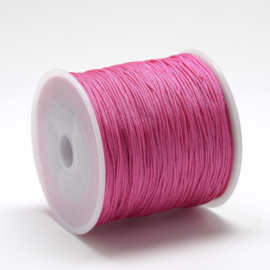 1 rol gevlochten nylon imitatie zijden draad – light coral 0,8 mm, 100 meter