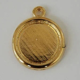 1 x DQ Metaal Setting voor 35mm Cabochon rose goud kleur ca. 45 x 39 x 3mm oogje 3,5mm (Nikkelvrij)