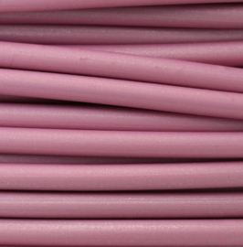 100 cm hol Rubber DQ koord 4mm per meter geknipt oud roze