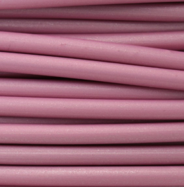 100 cm hol Rubber DQ koord 3mm per meter geknipt oud roze