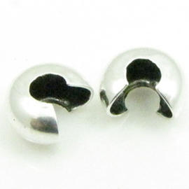 5 x DQ metaal kraalverberger 6 mm antiek zilver kleur (Nikkelvrij)