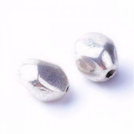 10x DQ Metalen Kraal 7x5 mm Antiek Zilver Ø 1.0 mm