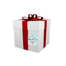 1 rol 500 stickers Wensetiket zegel rond 25mm Thank You mix