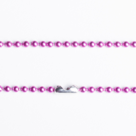 Ball chain ketting met sluiting 2mm x 80cm incl. sluiting roze
