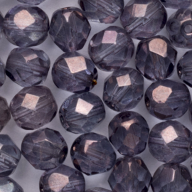 15  x ronde Tsjechische kralen facet kristal 7mm kleur: paars gat: 1mm
