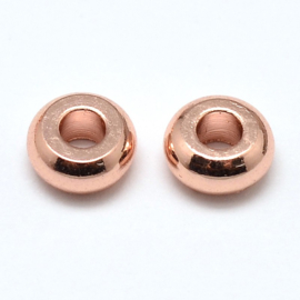 10 x DQ metalen kralen 4 x 1,5mm gat: 1mm rose gold (nikkelvrij)