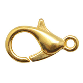 DQ metaal Sluiting ovaal 22 mm  goud kleur   (Nikkelvrij)