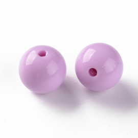 10 x Acryl kralen rond 16 x 15 mm – gat 2,8 mm – Violet