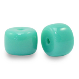 10  x rondellen glaskralen Seafoam green  8mm