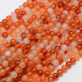 10 x  edelsteen kraal natuurlijke Carnelian, Carneool Kleur: peach/orange 6 mm