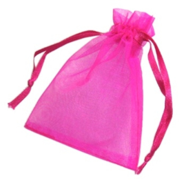 c.a. 100 organza zakjes 10 x12 cm Fuchsia