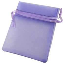 c.a. 100 x lila organza zakjes 10 x 15 cm