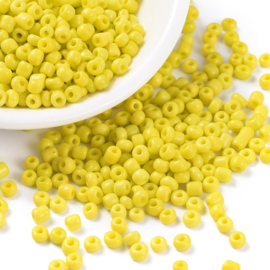 20 gram rocailles Seed Beads 6/0  4mm gat: 1,5mm Opaque Yellow