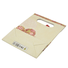 Cadeautasje kraft papier afmeting: 165 x 125 x 56mm met strikje (op = op!)