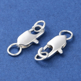 1 x Verzilverde verbindingssluiting 12 x 2,8mm met ringen 5 x 1mm Ø 3,5mm