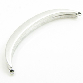 1 x DQ metaal halve armband magneet sluiting antiek zilver kleur ca. 58 x 6mm, oogjes 1,5mm (Nikkelvrij)