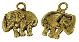 6 x Olifanten bedel Tibetaans zilver 11 x13 x 3mm gat: 2mm goudkleur
