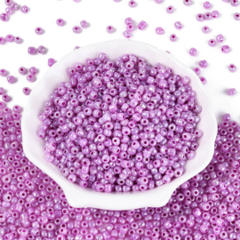 20 gram Glaskralen rocailles Ceylon 6/0 4 mm – gat 1,5 mm – Violet