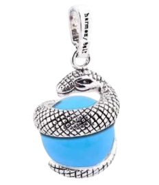 Echt  Sterling 925 massief zilveren harmony ball Engelenroeper slang met klankbol 20mm blauw