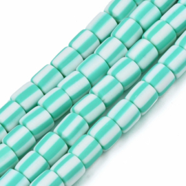 20 x handgemaakte polymeer klei kralen turquoise 6,5 x 6mm gat: 1,2mm column