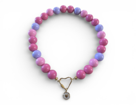 1 x RVS 304 draaisluiting karabijnhaak IP plated Real 18K verguld hart 22,5 x 24,5 x 4,5 mm