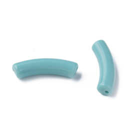 10 x Acryl kralen tube opaque Turquoise ca. 32x8mm (gat Ø1.8mm)