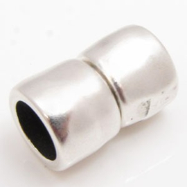 1 x DQ metaal magneet sluiting ca. 23 x 14,5mm Ø 10mm antiek zilverkleur (Nikkelvrij)