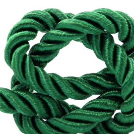 1 rol met 5 meter trendy koord weave c.a. 10mm Classic green(kies voor pakketpost)