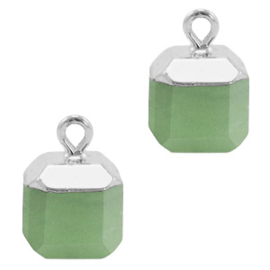 1 x Natuursteen hangers square Ocean green-silver Marble Stone