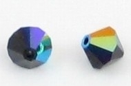 5x  Swarovski kristal bicone 8mm Jet AB