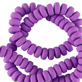 20 x Polymeer kralen rondellen 7mm Deep purple