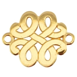 DQ metaal tussenstuk barok goud  ca. 17x13mm (Nikkelvrij)