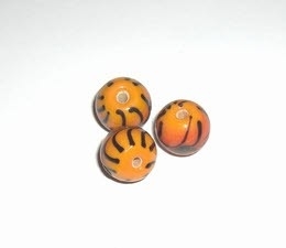 10 x Glaskraal rond 11mm oranje