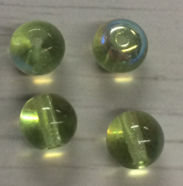 10 Stuks groene glazen kralen 11 mm gat 1 mm