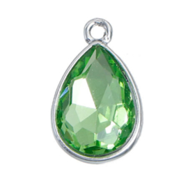 Geboorte steen hanger prachtig kristal facet Augustus Peridot Licht Groen 19x12 mm