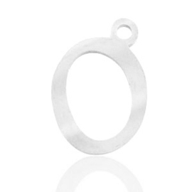 Roestvrij stalen (RVS) Stainless steel bedels initial O