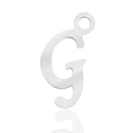 Roestvrij stalen (RVS) Stainless steel bedels initial G