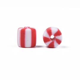 20 x handgemaakte polymeer klei kralen red 6,5 x 6mm gat: 1,2mm column