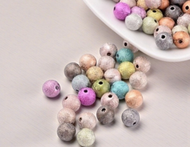 10 x Stardust Acryl kralen spray painted mat rond 12 mm – gat 2 mm – mix