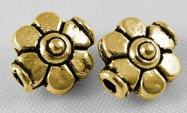 25 stuks metalen kralen goudkleur 9 x 8 x 5mm gat: 1,5mm