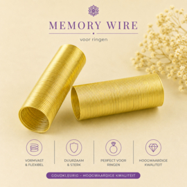 Memory wire voor ringen Ø 22 mm – ca. 40 wendingen – goudkleur