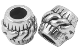 5 x  Tibetaans zilveren European Jewelry bedel  11 x 10mm gat: 5mm