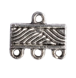 10  x metalen verdeler zilver kleur 12 x 10 mm oogje: 1mm