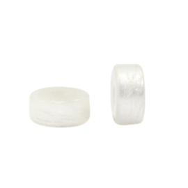 10 x Polaris Elements kralen disc 6mm Pearl white