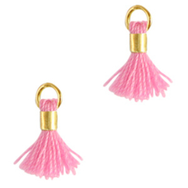 4 x  Kwastjes 0.7cm Gold-springtime pink