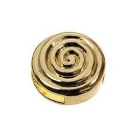 1x DQ metaal schuiver spiral goud Ø 10x2 mm (Nikkelvrij)